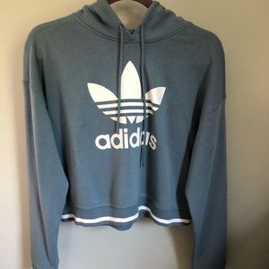 Adidas Light Blue Crop Sweater